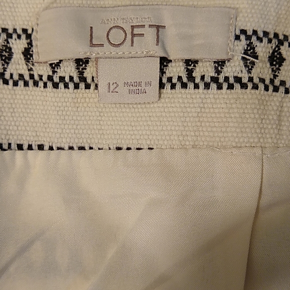 Loft Pencil Skirt Cotton Geometric Print size 12 - Picture 3 of 5